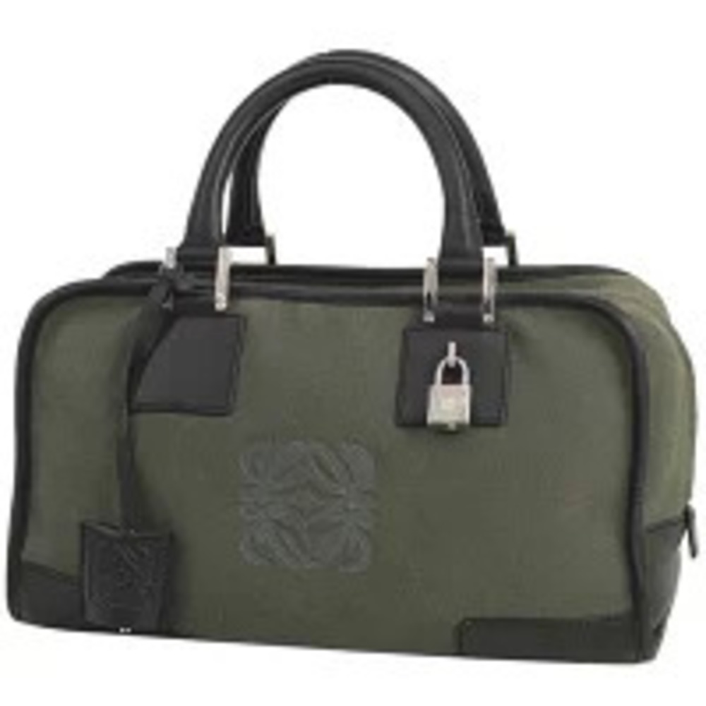 Loewe Amazona Handbag Anagram Suede Gray